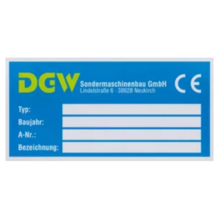 Typenschild selbstklebend