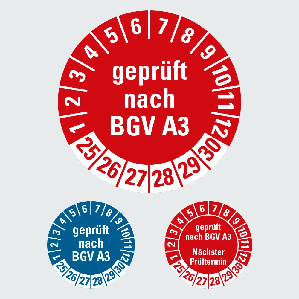 Kategorie Prüfplaketten nach BGV A3 image