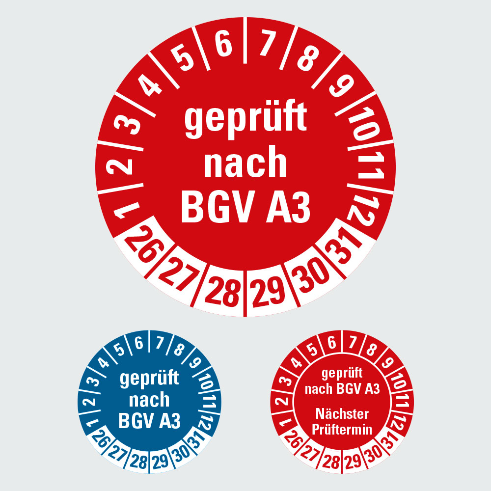Kategorie Prüfplaketten nach BGV A3 image