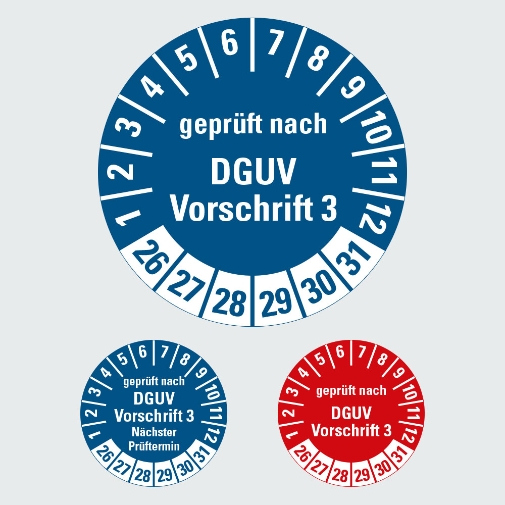 Kategorie Prüfplaketten nach DGUV Vorschrift 3 image
