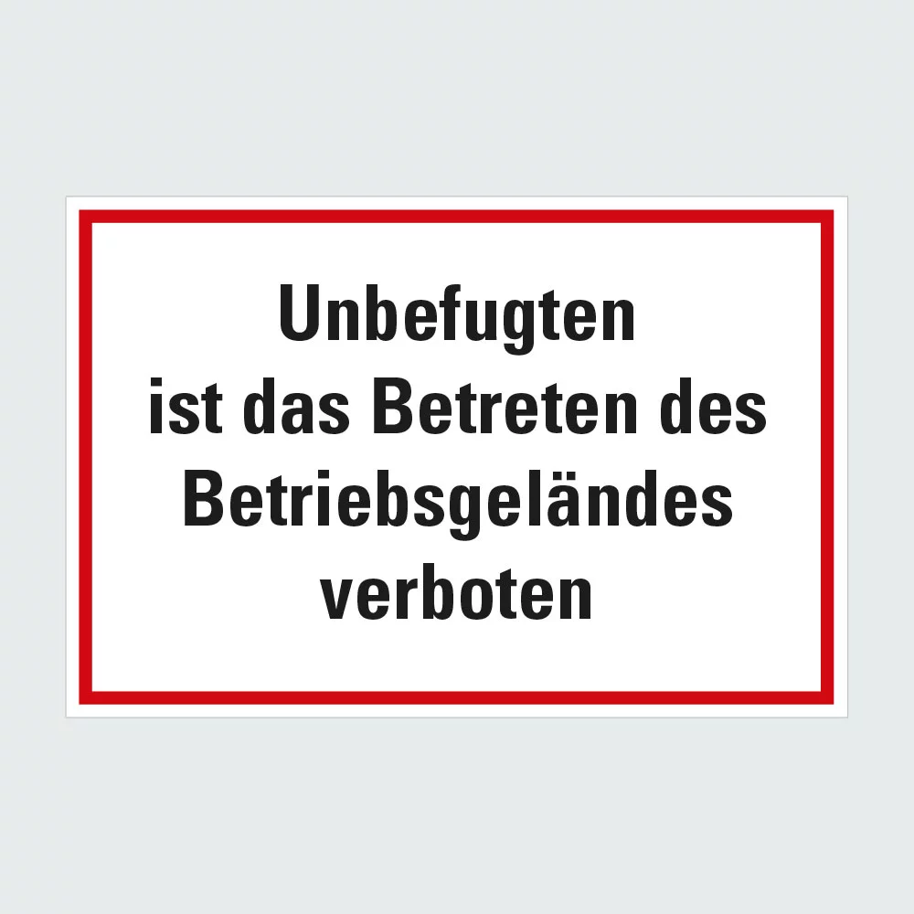 Kategorie Betreten verboten-Schild mit Text image
