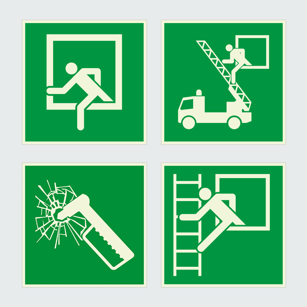 Kategorie Notausstieg-Schilder image