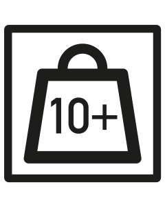 Produkt Hauptbild von Verpackungskennzeichen Pakete mit erhöhtem Gewicht 10-20kg, seewasserbeständige Folie, 20 x 20mm, 100 St./Rolle