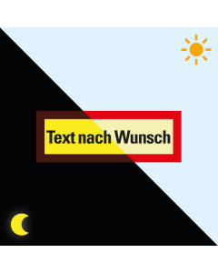Permalight Power Feuerwehrschild: Text nach Wunsch, Aluminium lang nachleuchtend, 297 x 105 mm
