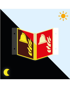 Permalight Power Brandschutz-Nasenschild: Mittel und Geräte zur Brandbekämpfung, Kunststoff lang nachleuchtend, 200 x 200 mm