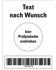 Hauptbild Grundetikett mit Text und Barcode nach Wunsch, fälschungssichere Folie, 50 x 70 mm, 3 St./Bogen