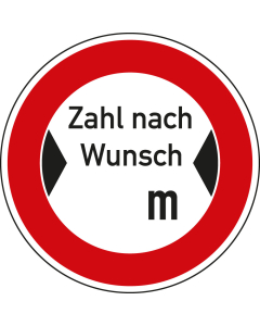 Hauptbild Verkehrszeichen Nr. 264 Verbot für Fahrzeuge mit Breite nach Wunsch, Aluminium reflektierend RA1, Ø 600 mm