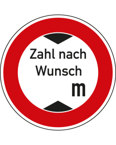 Hauptbild Verkehrszeichen Nr. 265 Verbot für Fahrzeuge mit Höhe nach Wunsch, Aluminium reflektierend RA1, Ø 600 mm