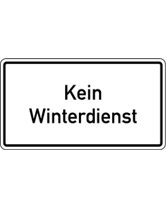 Hinweisschild: Kein Winterdienst, weiß, Aluminium, reflektierend, 600 x 330 mm, 1 Stück
