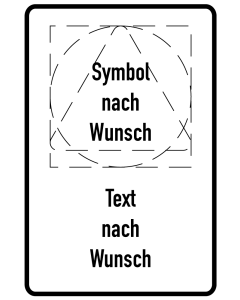 Hauptbild Kombischild nach Wunsch, 1 Piktogramm mit Text, Aluminium reflektierend RA0, 600 x 900 mm
