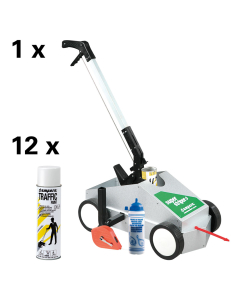 A.M.P.E.R.E. Markierungsgerät SUPER-Striper Set, 200 g Markierpulver, inkl. 12 Dosen weiße Farbe