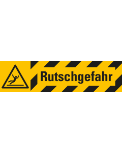 Antirutschbelag Rutschgefahr, Rutschhemmung R 10, gelb-schwarz, ASR, DIN EN ISO, DGUV, selbstklebend, 800 mm x 200 mm, 1 Stück