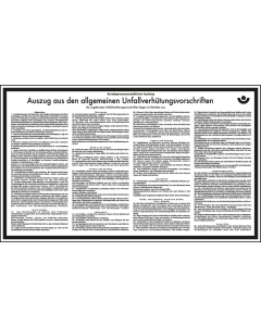 Betriebsaushang: Auszug allgemeiner Unfallverhütungsvorschriften, weiß, Kunststoff, 430 mm x 260 mm, 1 Stück