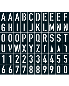 Bodenmarkierungsschablonen: Schablonensatz 4 für Markierungen mit Farben, Kunststoff, 150 mm, 60 St./Verpackungseinheit