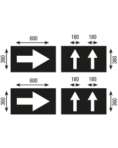 Bodenmarkierungsschablonen: Schablonensatz 5 für Markierungen mit Farben, Kunststoff, 4 St./Verpackungseinheit