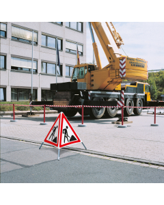 Faltsignal: Baustelle, 3-seitig, rot-weiß, SL 600 mm, 1 Stück