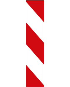 Höhenleitmale und Leitbaken: Leitbake rechtsweisend, rot-weiß, DIN 67520, Aluminium RA0, 250 mm x 1000 mm, 1 Stück