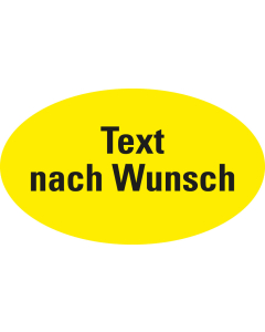 Organisationsetikett: Text nach Wunsch, gelb, ablösbares Haftpapier selbstklebend, 50 mm x 30 mm, 500 St./Rolle