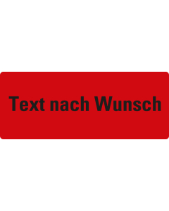 Organisationsetikett: Text nach Wunsch, rot, ablösbares Haftpapier selbstklebend, 50 mm x 20 mm, 500 St./Rolle