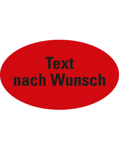 Organisationsetikett: Text nach Wunsch, rot, ablösbares Haftpapier selbstklebend, 90 mm x 53 mm, 500 St./Rolle