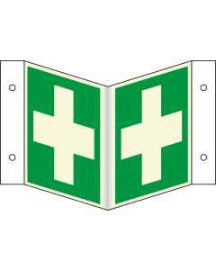 PERMALIGHT power Nasenschild: Erste Hilfe, ASR/ISO, Kunststoff lang nachleuchtend, 200 x 200 mm, 1 Stück