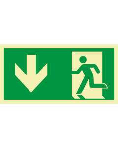 PERMALIGHT power Rettungszeichen: Notausgang, ASR/ISO, Folie selbstklebend lang nachleuchtend, 300 x 150 mm, 1 Stück