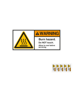 Produkt Hauptbild von ANSI-Aufkleber: WARNING Burn hazard. Do not touch [...], UL-anerkannt, ANSI Z535-4, Folie selbstklebend, versch. Größen