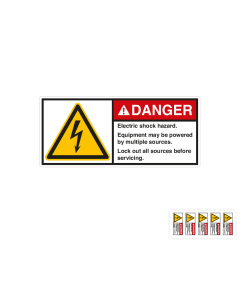 Produkt Hauptbild von ANSI-Aufkleber: DANGER Electric shock hazard [...], UL-anerkannt, ANSI Z535-4, Folie selbstklebend, versch. Größen