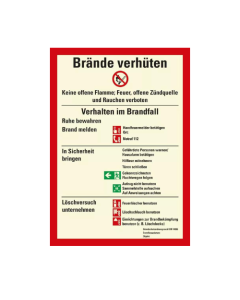 Betriebsaushang: Brandschutzordnung gemäß DIN 14096 Teil A Handfeuermelder, weiß-rot, Kunststoff, 210 mm x 297 mm, 1 Stück