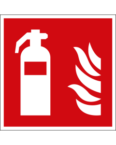 Brandschutzschild: Feuerlöscher, rot-weiß, ASR/ISO, Kunststoff, 200 mm x 200 mm, 1 Stück