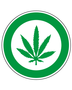 Hinweisschild Cannabis erlaubt, Ø 200 mm, Folie