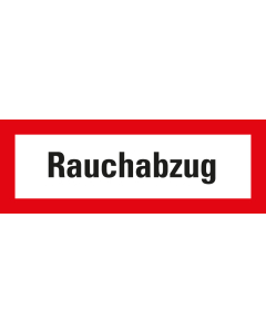 Feuerwehrschild: Rauchabzug, weiß-rot, DIN 4066, Folie selbstklebend, 148 mm x 52 mm, 1 Stück