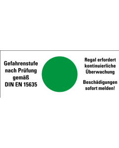 Hinweisschild: Gefahrenstufe grün, Standardfolie, 100 x 40 mm, Bogen