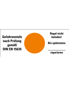 Hinweisschild: Gefahrenstufe orange, Standardfolie, 100 x 40 mm, Bogen