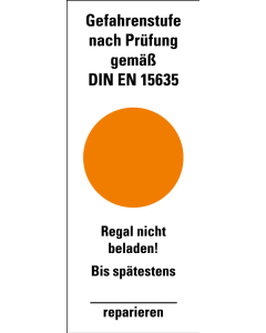 Hinweisschild: Gefahrenstufe orange, Standardfolie, 40 x 100 mm, Bogen