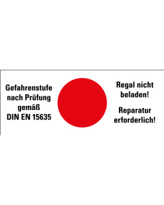 Hinweisschild: Gefahrenstufe rot, Standardfolie, 100 x 40 mm, Bogen