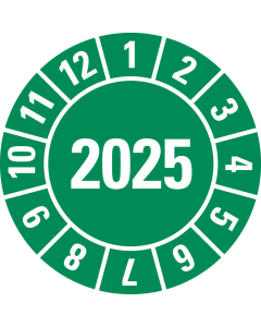 Jahresprüfplakette 2025, grün