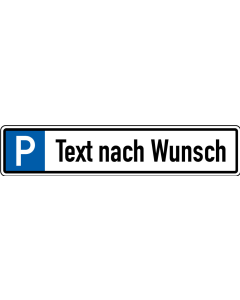 Parkplatzreservierungsschild mit Text nach Wunsch, Befestigungsset zum Aufschrauben, Aluminium reflektierend Typ 1, 520 x 110 mm, 1 Stück