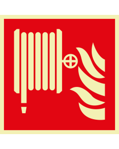 PERMALIGHT power Brandschutzschild: Löschschlauch, ASR/ISO, versch. Materialien, lang nachleuchtend