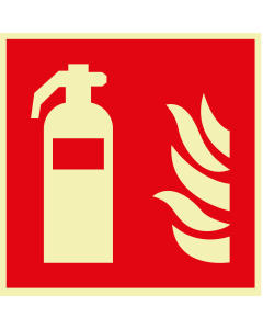 PERMALIGHT power Brandschutzzeichen: Feuerlöscher, ASR A2.3, Folie lang nachleuchtend, 100 x 100 mm