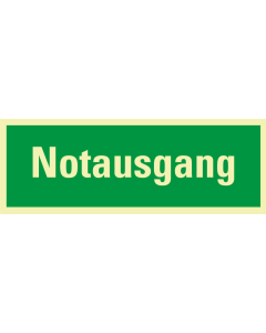 PERMALIGHT power Rettungszeichen: Notausgang, ASR A2.3, Folie oder Kunststoff lang nachleuchtend, 297 x 105 mm