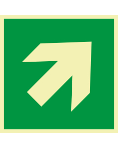 PERMALIGHT power Rettungszeichen: Richtungspfeil diagonal, ASR/ISO, versch. Materialien, lang nachleuchtend