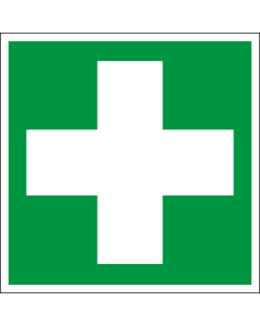 Rettungszeichen: Erste Hilfe, grün-weiß, ASR/ISO, Folie selbstklebend