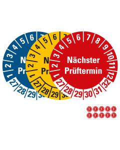 Prüfplakette Nächster Prüftermin, 27 - 32, Standardfolie, 10 St./Bogen