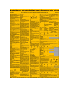 Betriebsaushang: VDE-Bestimmungen Brandbekämpfung von Bränden in elektrischen Anlagen, gelb, Aluminium, 500 mm x 700 mm, 1 Stück