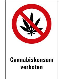 Verbots-Kombischild Cannabiskonsum verboten, 200 x 300 mm