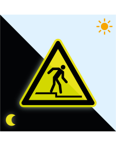 Warnschild Abwärtsstufe