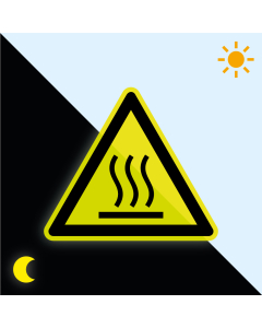 Warnschild heiße Oberfläche