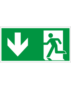 Rettungszeichen: Notausgang, grün-weiß, ASR/ISO, diverse Materialien & Größen, nur als Einzelstück