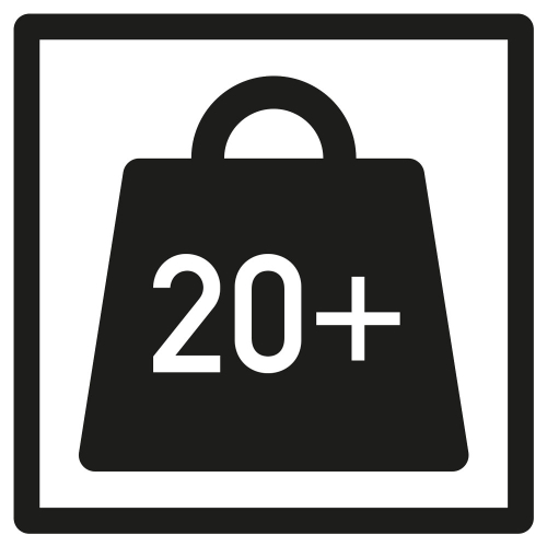 Produkt Hauptbild von Verpackungskennzeichen Pakete mit erhöhtem Gewicht 20kg, seewasserbeständige Folie, 20 x 20mm, 100 St./Rolle Produkt Hauptbild von Verpackungskennzeichen Pakete mit erhöhtem Gewicht 20kg, seewasserbeständige Folie, 20 x 20mm, 100 St./Rolle